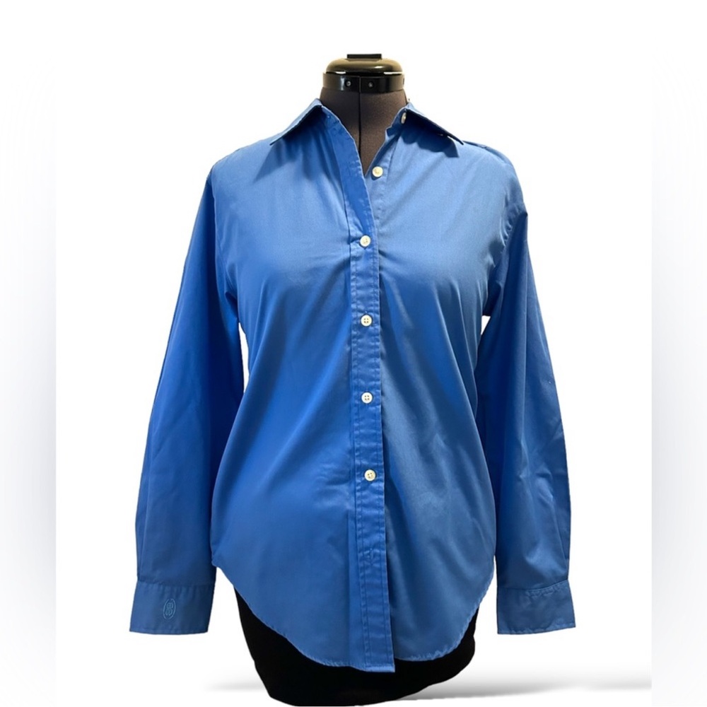 Bill Blass • Long Sleeved , Button Down, Cotton Blend, blue, small